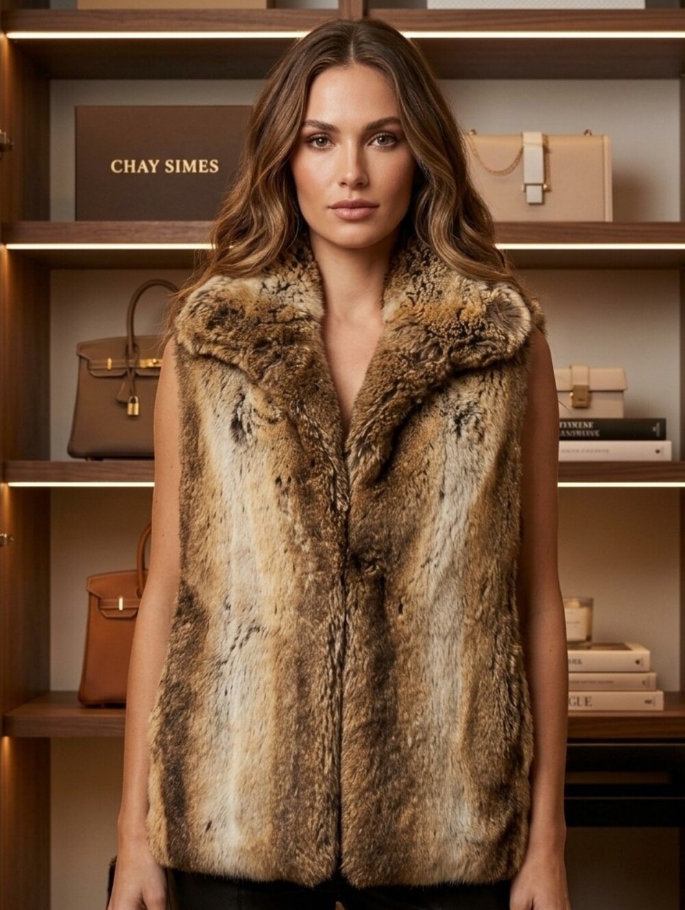 Wild Instinct Faux Fur Vest Jacket Nordstroms Medium Brown